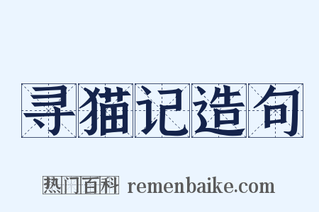 寻猫记造句是什么意思的图片